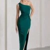 Coralina | Bottle Green Asymmetric Open-Back Split Maxi Dress 1 Coralina | Bottle Green Asymmetric Open-Back Split Maxi Dress -Dress Shop WB CL129773047 CoralinaBottleGreenAsymmetricOpen BackSplitMaxiDress6