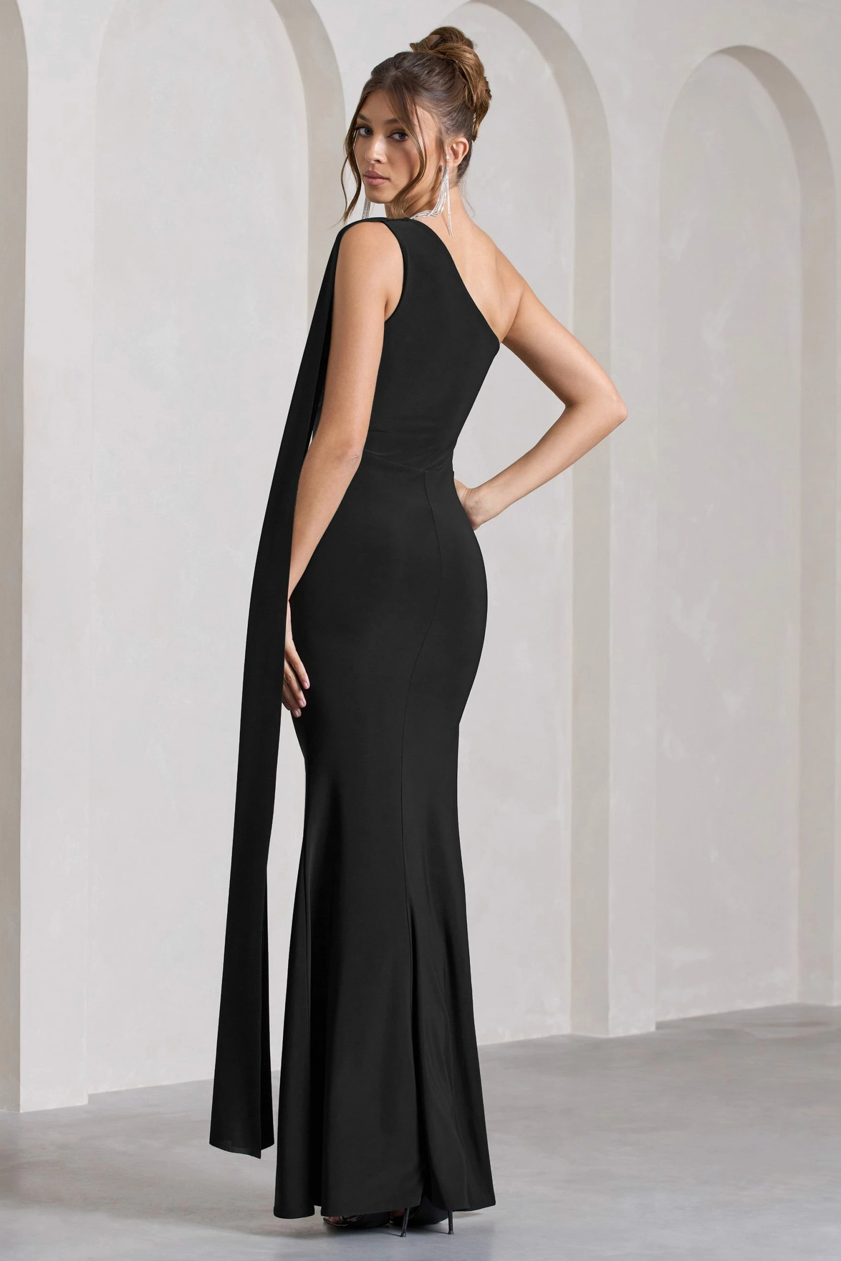 Adelaide | Black Asymmetric Sleeveless Split Maxi Dress 4 Adelaide | Black Asymmetric Sleeveless Split Maxi Dress - Image 2