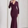 My Attention | Plum Plunge Cowl-Neck Long-Sleeve Maxi Dress 1 My Attention | Plum Plunge Cowl-Neck Long-Sleeve Maxi Dress -Dress Shop WB CL129799069 MyAttention PlumPlungeCowl NeckLong SleeveMaxiDressPLUM0