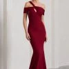 Captivating | Berry Red Strappy Asymmetric Cut-Out Maxi Dress -Dress Shop WB CL130000037 CaptivatingBerryRedStrappyAsymmetricCut OutMaxiDress1
