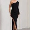 Mallory | Black Asymmetric Split Maxi Dress 2 Mallory | Black Asymmetric Split Maxi Dress -Dress Shop WB CL130001002 MalloryBlackAsymmetricSplitWrapMaxiDress0