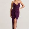 Enamour | Plum Strappy Plunge-Neck Wrap Maxi Dress -Dress Shop WB CL132002069 EnamourPlumStrappyPlunge NeckWrapMaxiDress1
