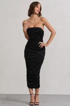 In A Daze | Black Bodycon Embellished Strapless Midi Dress -Dress Shop WB CL132014002 InADazeBlackBodyconEmbellishedStraplessMidiDress5 64b15b44 e19f 4c1e b50b 7a893bd5c1a2