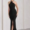 Holly | Black Ruched Halter-Neck Split Fishtail Maxi Dress 1 Holly | Black Ruched Halter-Neck Split Fishtail Maxi Dress -Dress Shop WB CL132041004 HollyRedRuchedHalter NeckSplitFishtailMaxiDress2 7ed544d1 2278 47e5 b8d0 b12bcbd8ae0d