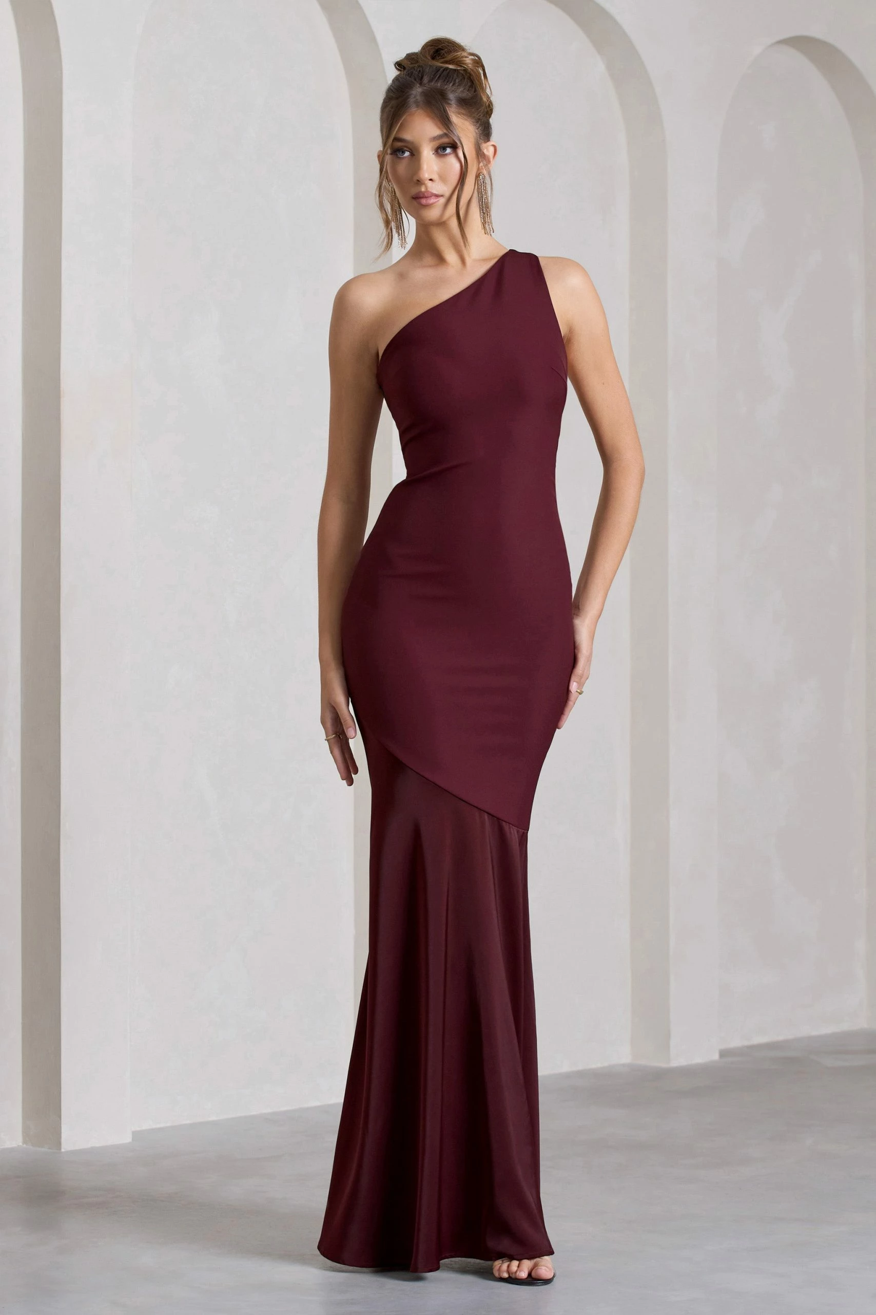 Passion | Plum Asymmetric Cut-Out Fishtail Maxi Dress 7 Passion | Plum Asymmetric Cut-Out Fishtail Maxi Dress - Image 5