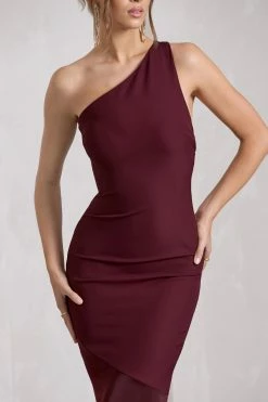 Passion | Plum Asymmetric Cut-Out Fishtail Maxi Dress 9 Passion | Plum Asymmetric Cut-Out Fishtail Maxi Dress -Dress Shop WB CL133023101 PassionPlumAsymmetricCut OutFishtailMaxiDress7