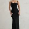 Francoise | Black Cowl Neck Backless Maxi Dress With Lace Insert -Dress Shop WB HR CL128401 FrancoiseBlackCowlNeckBacklessMaxiDressWithLaceInsert0 c75b70a1 6c2a 4f4d a7df 5eb949d7cf55