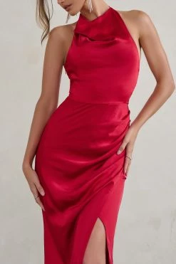 Forever Feature | Berry Red High Neck Wrap Maxi Dress 9 Forever Feature | Berry Red High Neck Wrap Maxi Dress -Dress Shop WB HR CL128407 ForeverFeatureBerryRedHighNeckWrapMaxiDress6