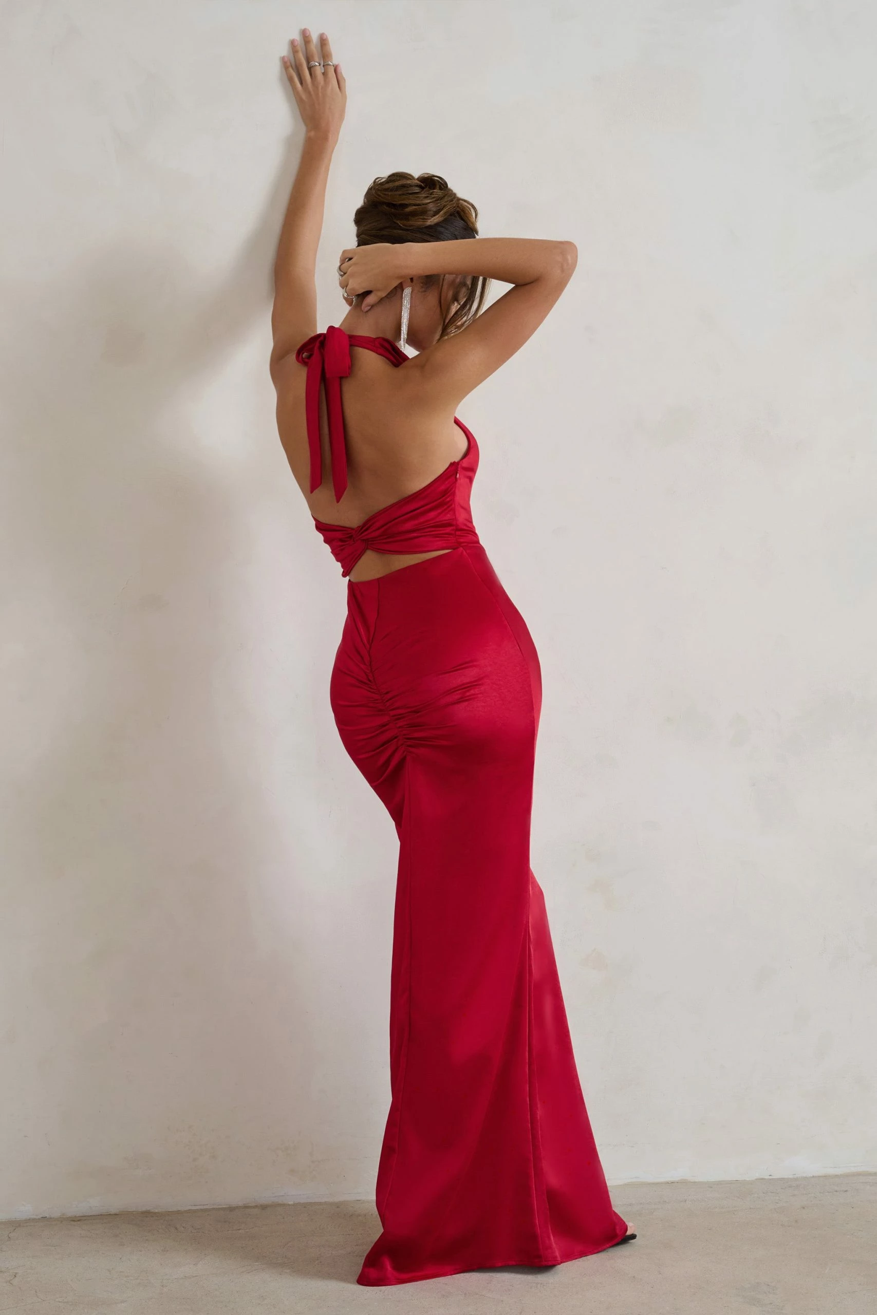 Forever Feature | Berry Red High Neck Wrap Maxi Dress 4 Forever Feature | Berry Red High Neck Wrap Maxi Dress - Image 2