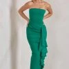 Fleur | Green Bandeau Ruffle Maxi Dress 2 Fleur | Green Bandeau Ruffle Maxi Dress -Dress Shop WB HR CL129323 FleurGreenBandeauRuffleMaxiDress3