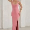 Madeline | Pink Sleeveless Thigh Split Maxi Dress