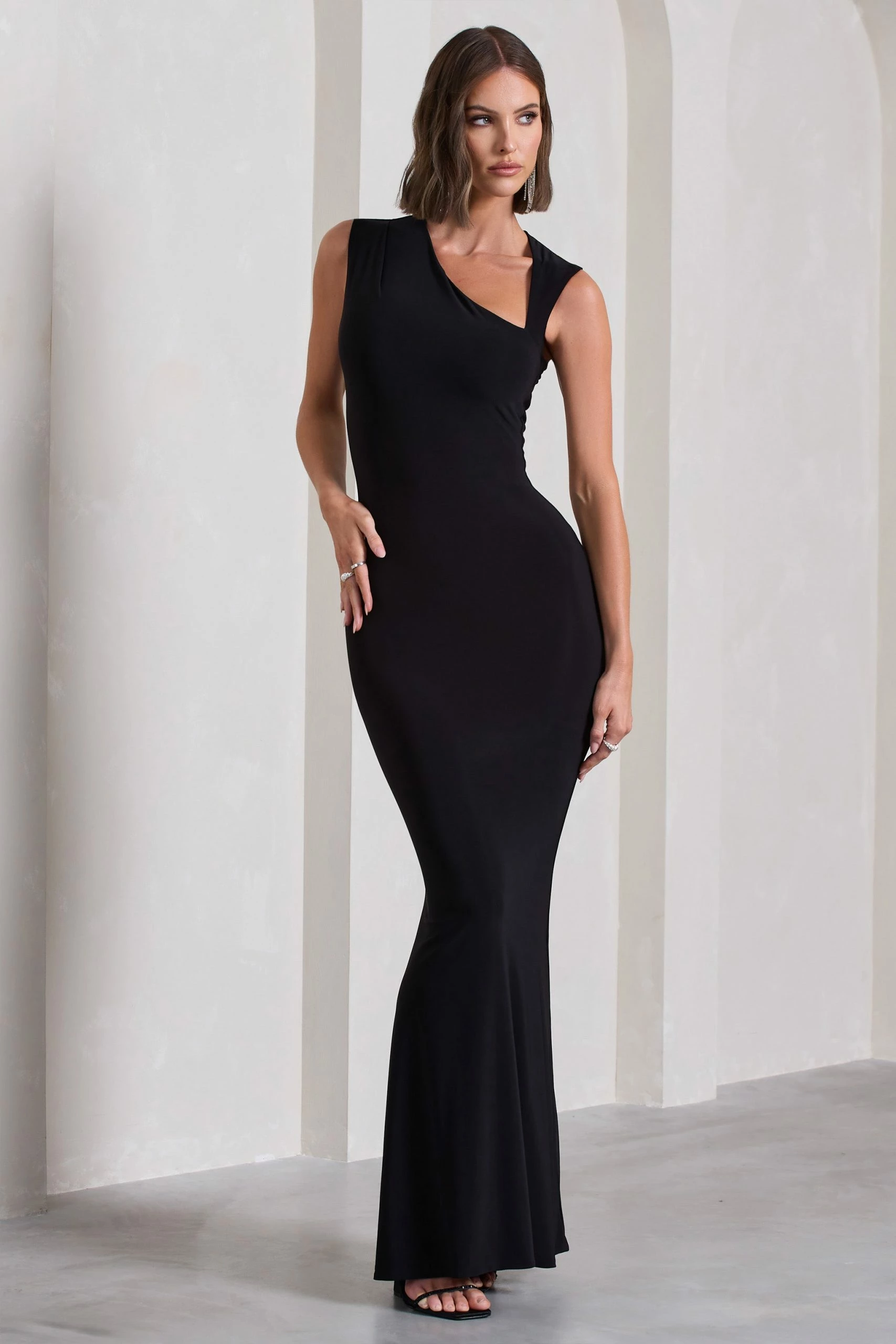 Behind The Scenes | Black Sleeveless Cut-Out Maxi Dress 7 Behind The Scenes | Black Sleeveless Cut-Out Maxi Dress - Image 5