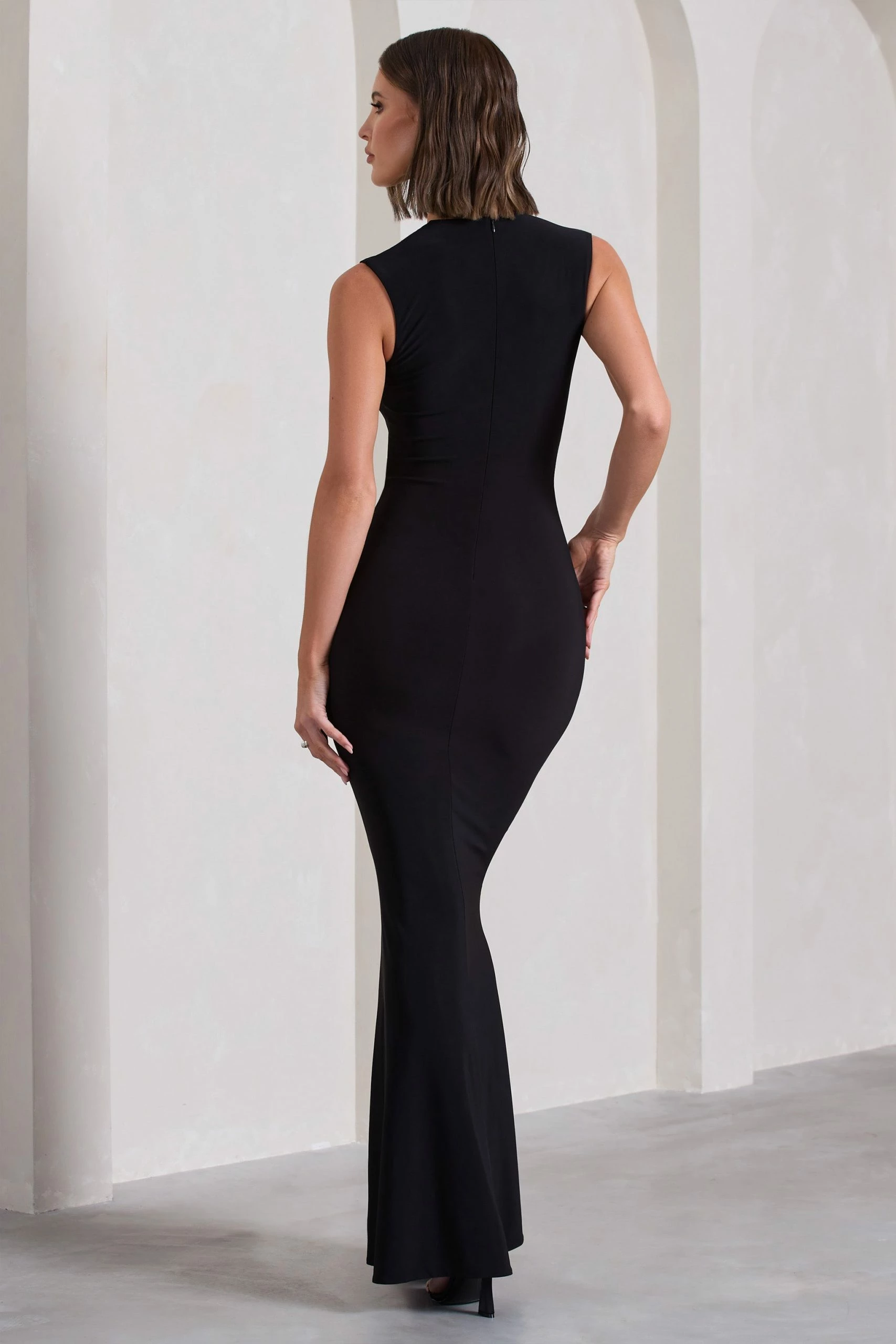 Behind The Scenes | Black Sleeveless Cut-Out Maxi Dress 4 Behind The Scenes | Black Sleeveless Cut-Out Maxi Dress - Image 2
