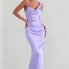 Belonging | Lilac Ruched Cowl Maxi Dress 2 Belonging | Lilac Ruched Cowl Maxi Dress -Dress Shop WB HR HR CL126539 Belonging LilacRuchedCowlMaxiDress4